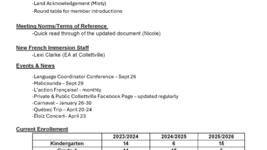 French Advisor Committee Meeting Minutes October 2025 - Page 1