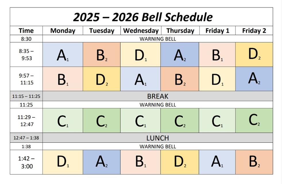 bell schedule