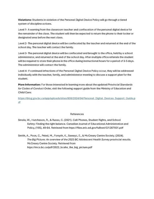 Personal Digital Device Policy - page 2